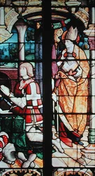 Fenster, das Philibert II. (1480-1504) Herzog von Savoyen und St. Philibert darstellt, ca. 1525-30